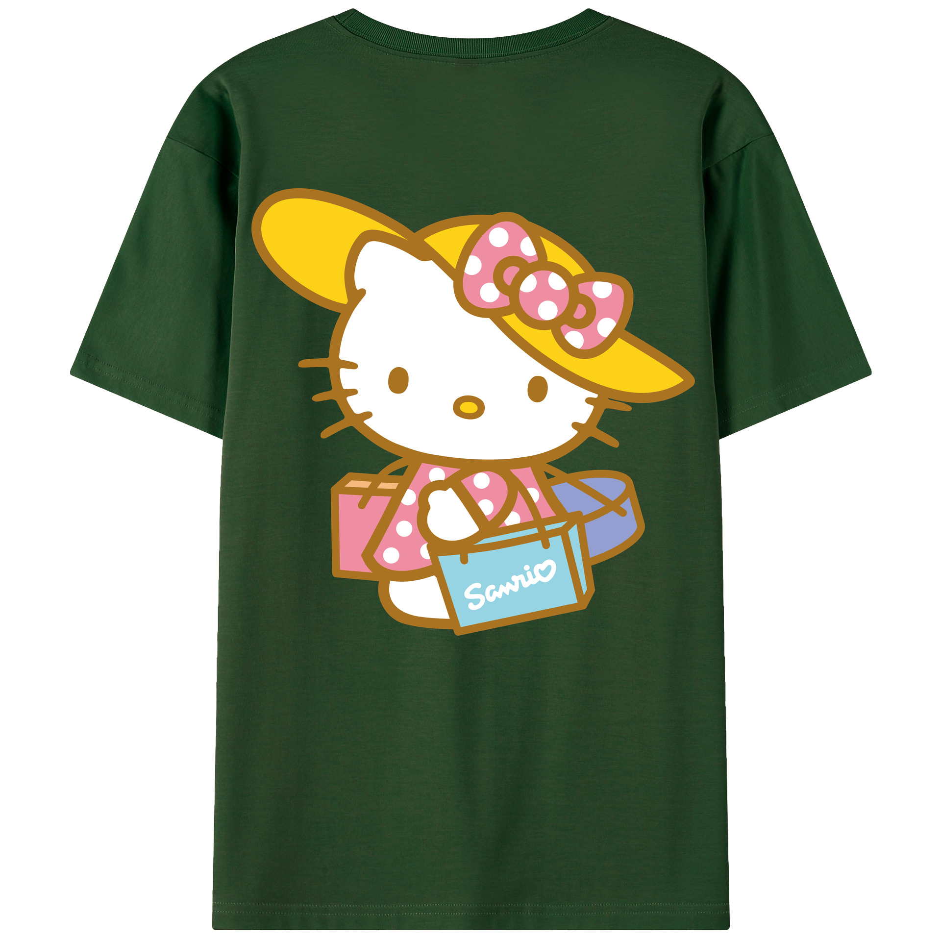 （画像用） Hello Kitty ハローキティ 綿100％半袖Tシャツ（背面プリント）
